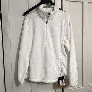 North face white zip pullover